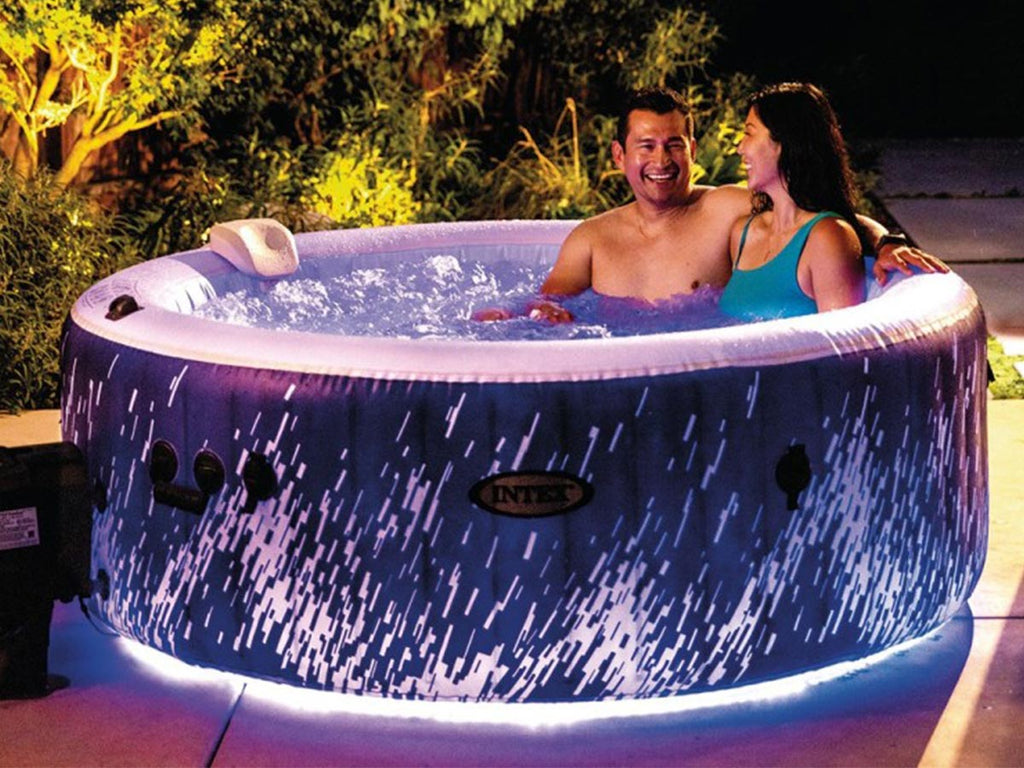 Spa gonflable PureSpa Galaxie rond Bulles avec LED 4 places - Intex