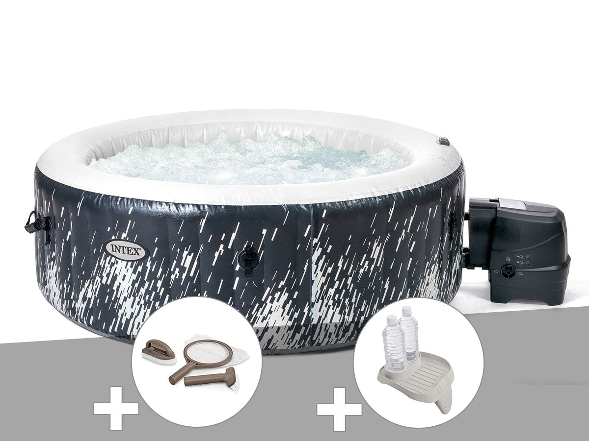 Spa gonflable PureSpa Galaxie rond Bulles avec LED 4 places - Intex