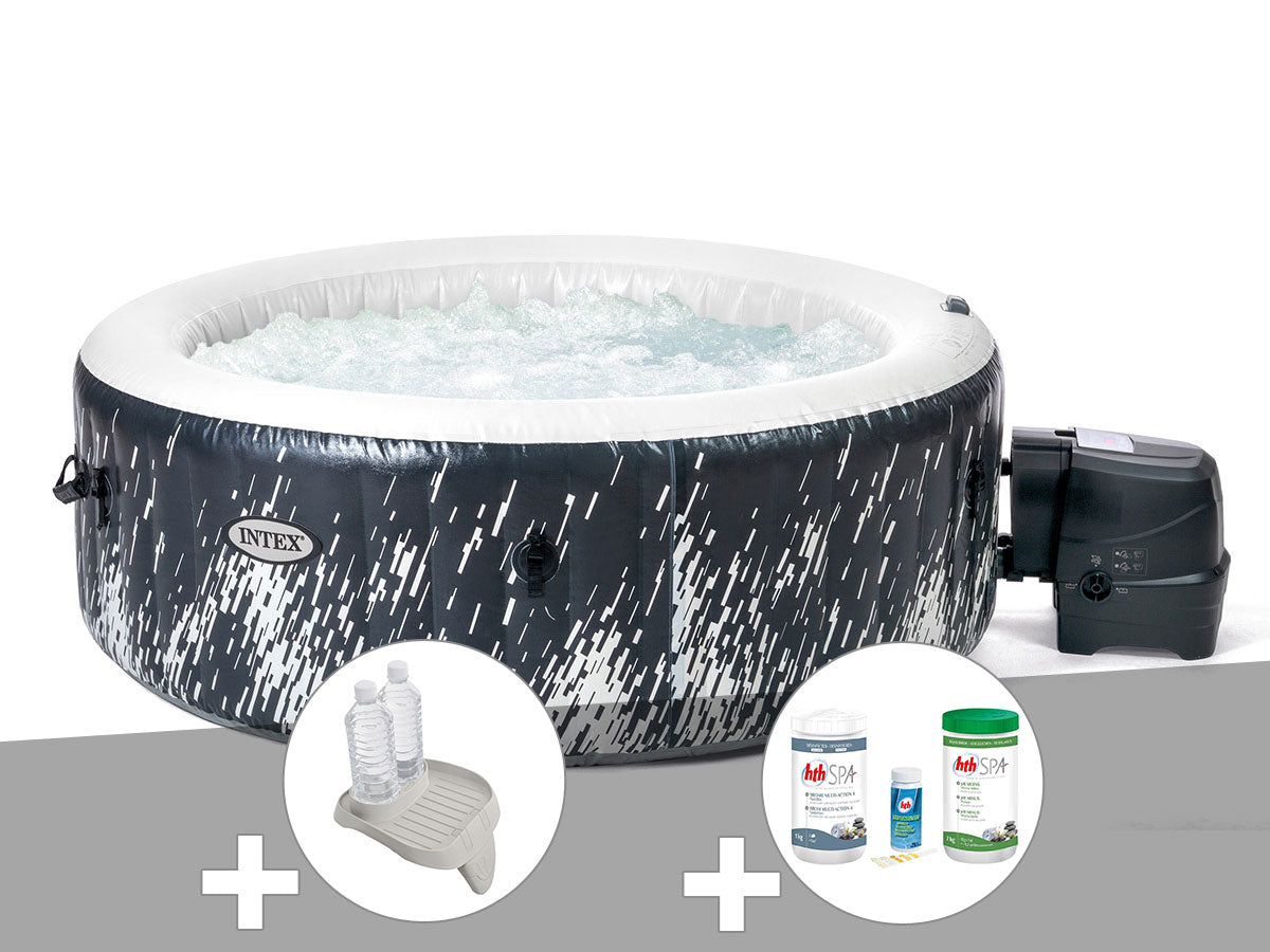 Spa gonflable PureSpa Galaxie rond Bulles avec LED 4 places - Intex
