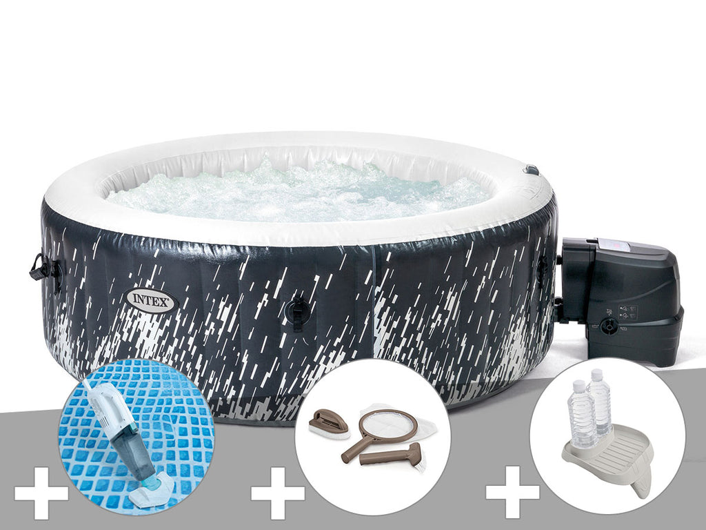 Spa gonflable PureSpa Galaxie rond Bulles avec LED 4 places - Intex