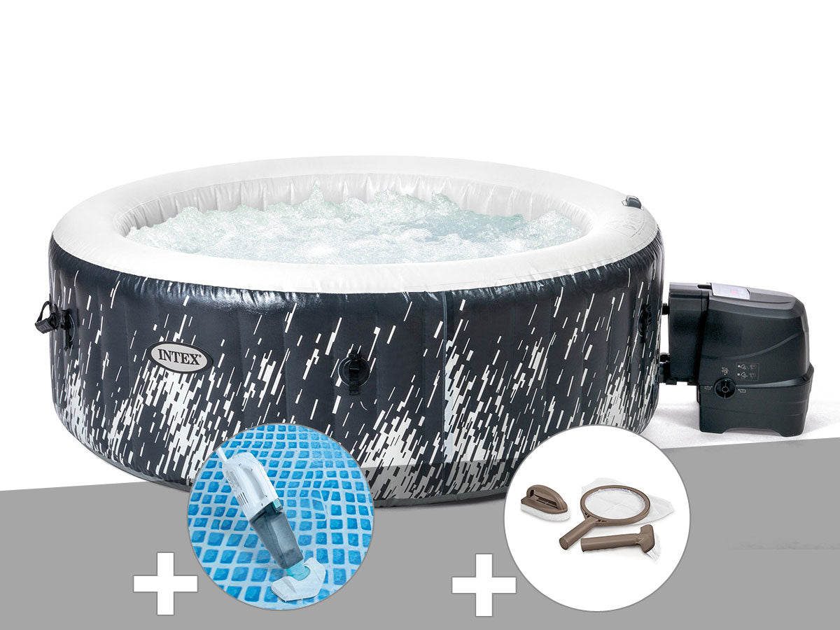 Spa gonflable PureSpa Galaxie rond Bulles avec LED 4 places - Intex