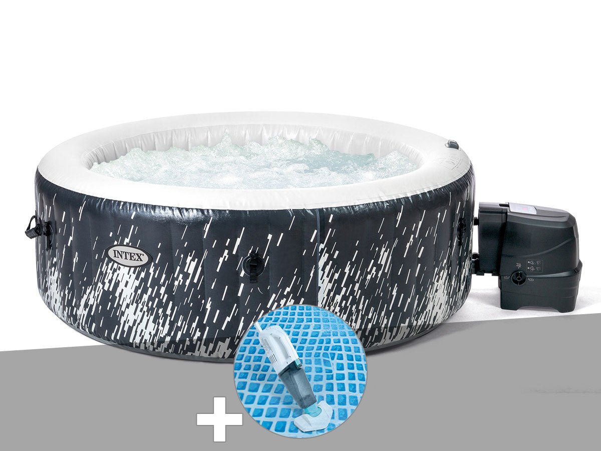Spa gonflable PureSpa Galaxie rond Bulles avec LED 4 places - Intex