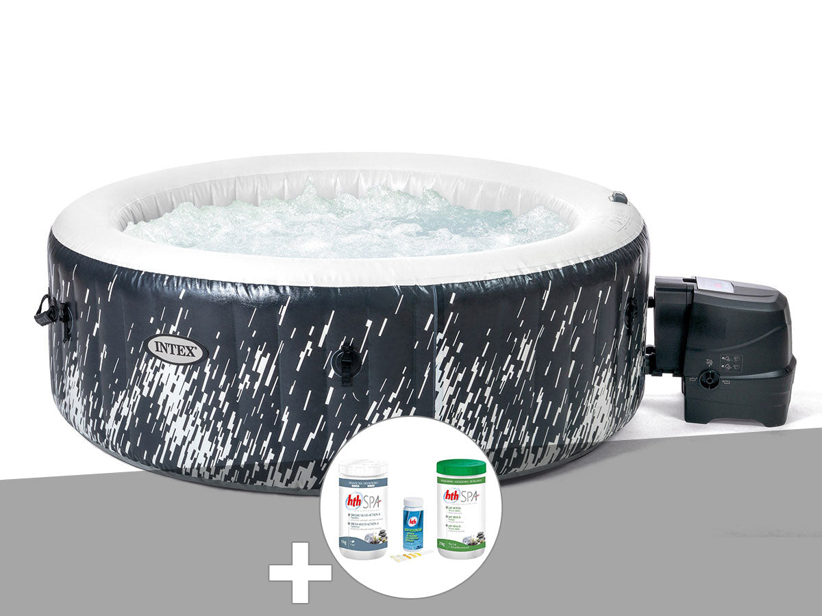Spa gonflable PureSpa Galaxie rond Bulles avec LED 4 places - Intex