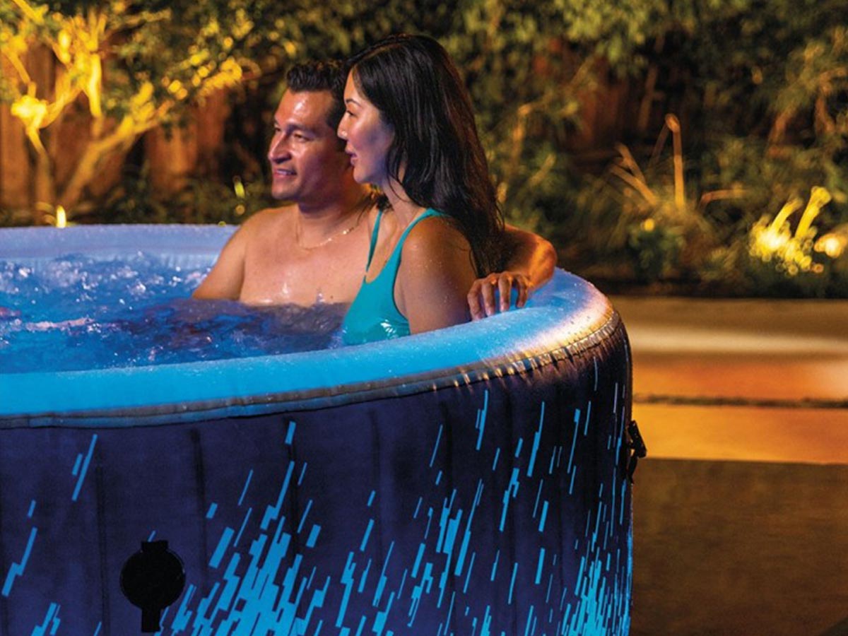 Spa gonflable PureSpa Galaxie rond Bulles avec LED 4 places - Intex