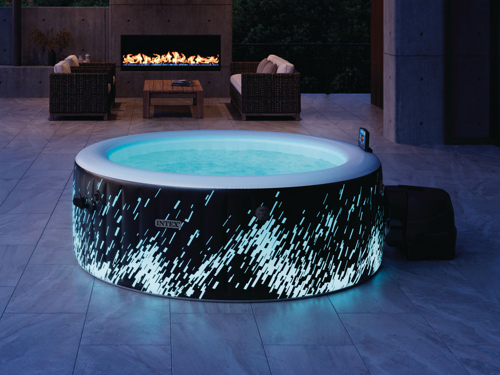 Spa gonflable PureSpa Galaxie rond Bulles avec LED 4 places - Intex