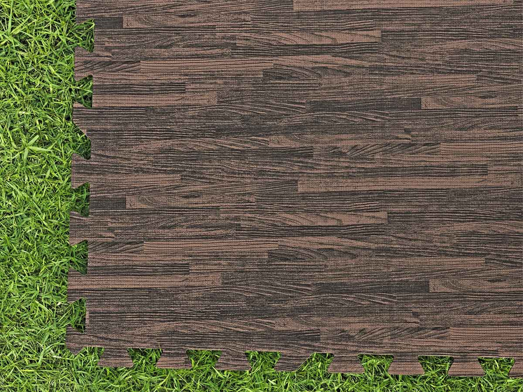 Lot de 12 dalles de protection de sol en mousse 50,8 x 50,8 cm effet bois pour piscine et spa - Bestway