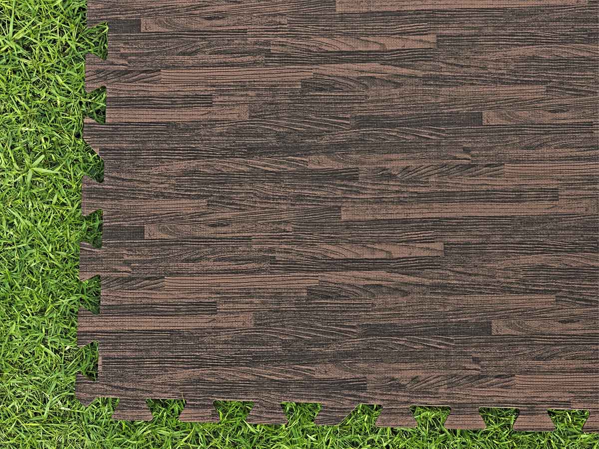 Lot de 12 dalles de protection de sol en mousse 50,8 x 50,8 cm effet bois pour piscine et spa - Bestway