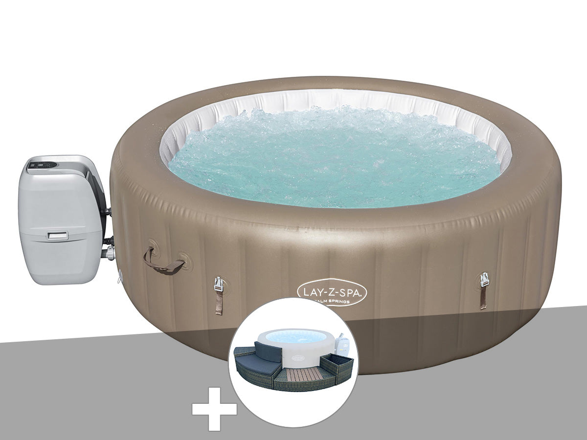 Spa gonflable Lay-Z-Spa Palm Springs rond Airjet 4/6 places - Bestway