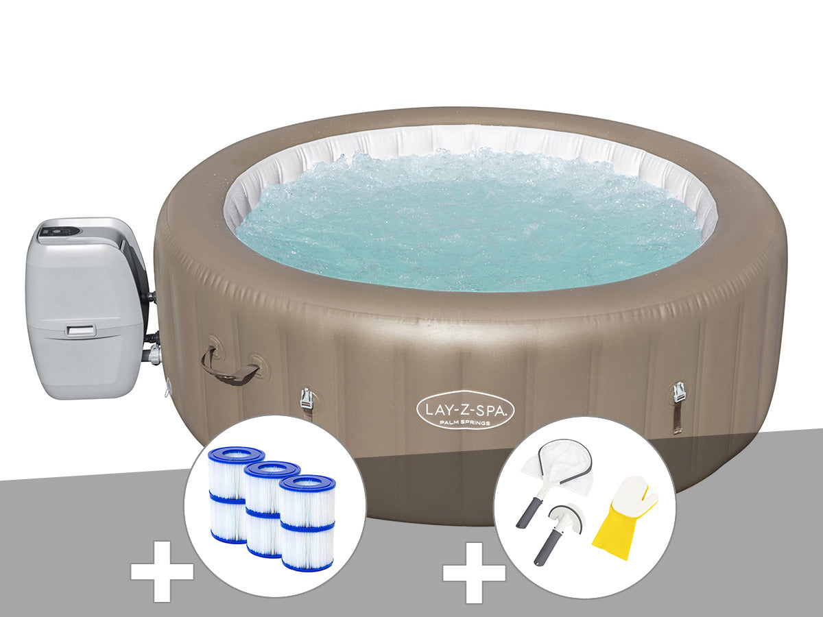 Spa gonflable Lay-Z-Spa Palm Springs rond Airjet 4/6 places - Bestway