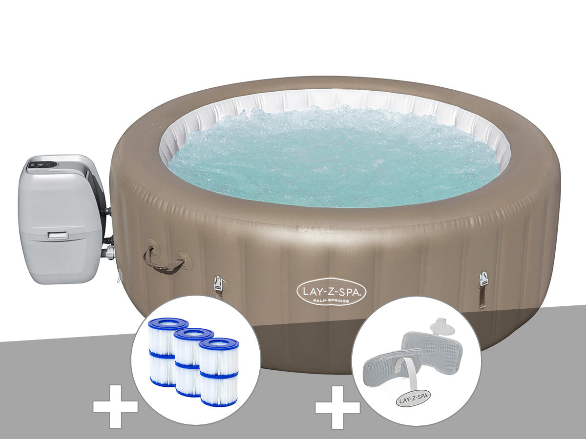 Spa gonflable Lay-Z-Spa Palm Springs rond Airjet 4/6 places - Bestway