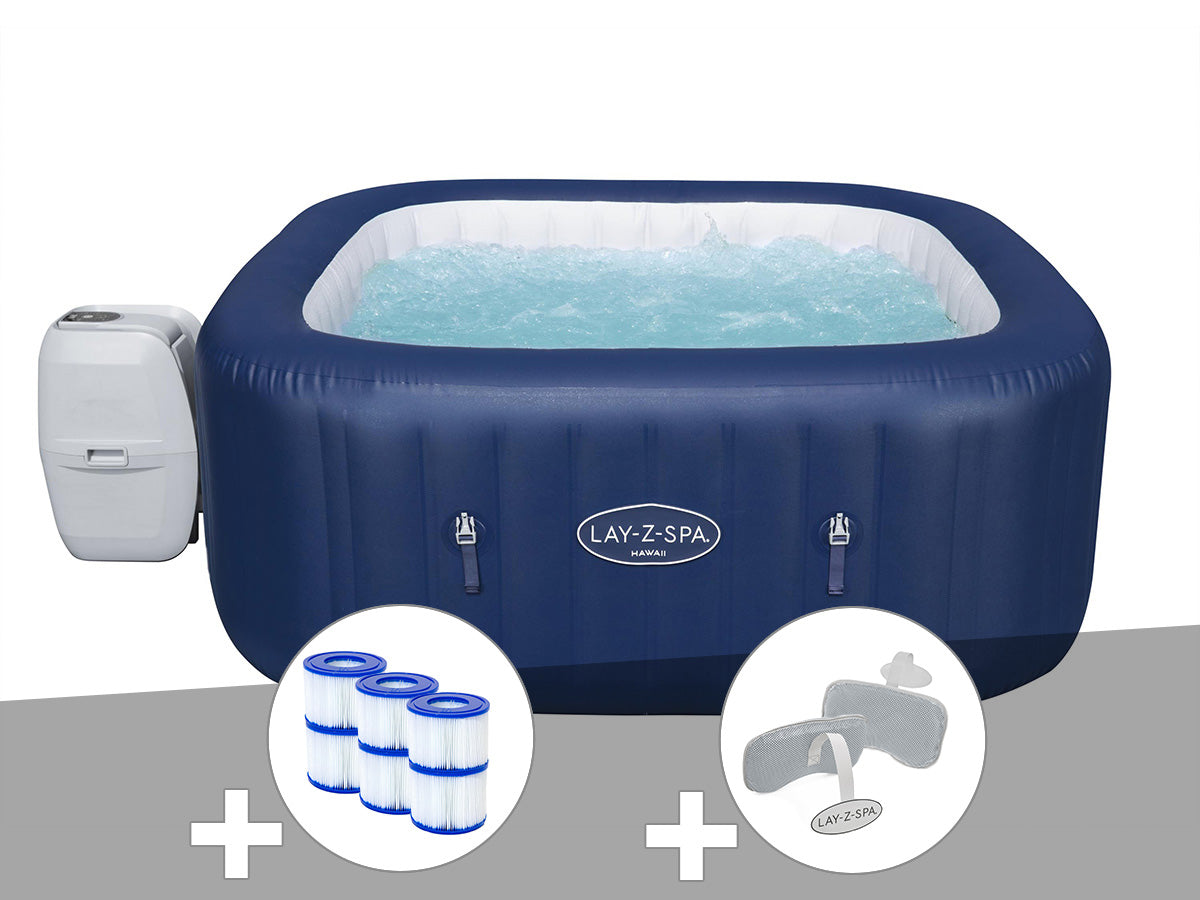 Spa gonflable Lay-Z-Spa Hawaii carré Airjet 4/6 places - Bestway