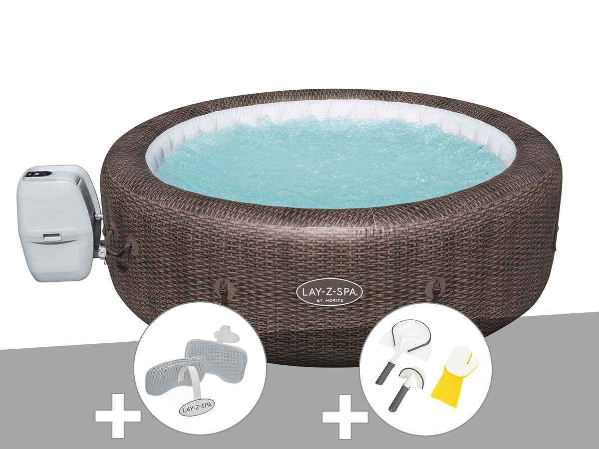 Spa gonflable Lay-Z-Spa St Moritz rond Airjet 5/7 places - Bestway