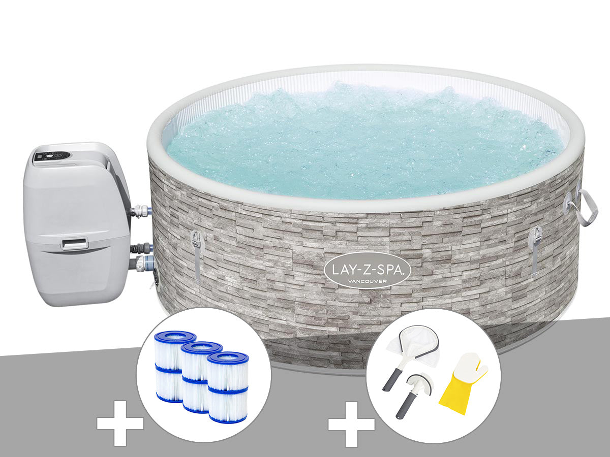 Spa gonflable Lay-Z-Spa Vancouver rond Airjet Plus 3/5 places - Bestway