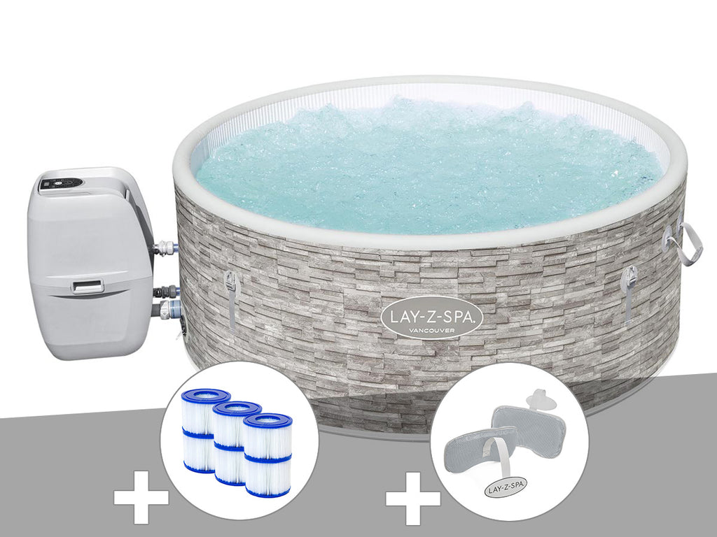 Spa gonflable Lay-Z-Spa Vancouver rond Airjet Plus 3/5 places - Bestway