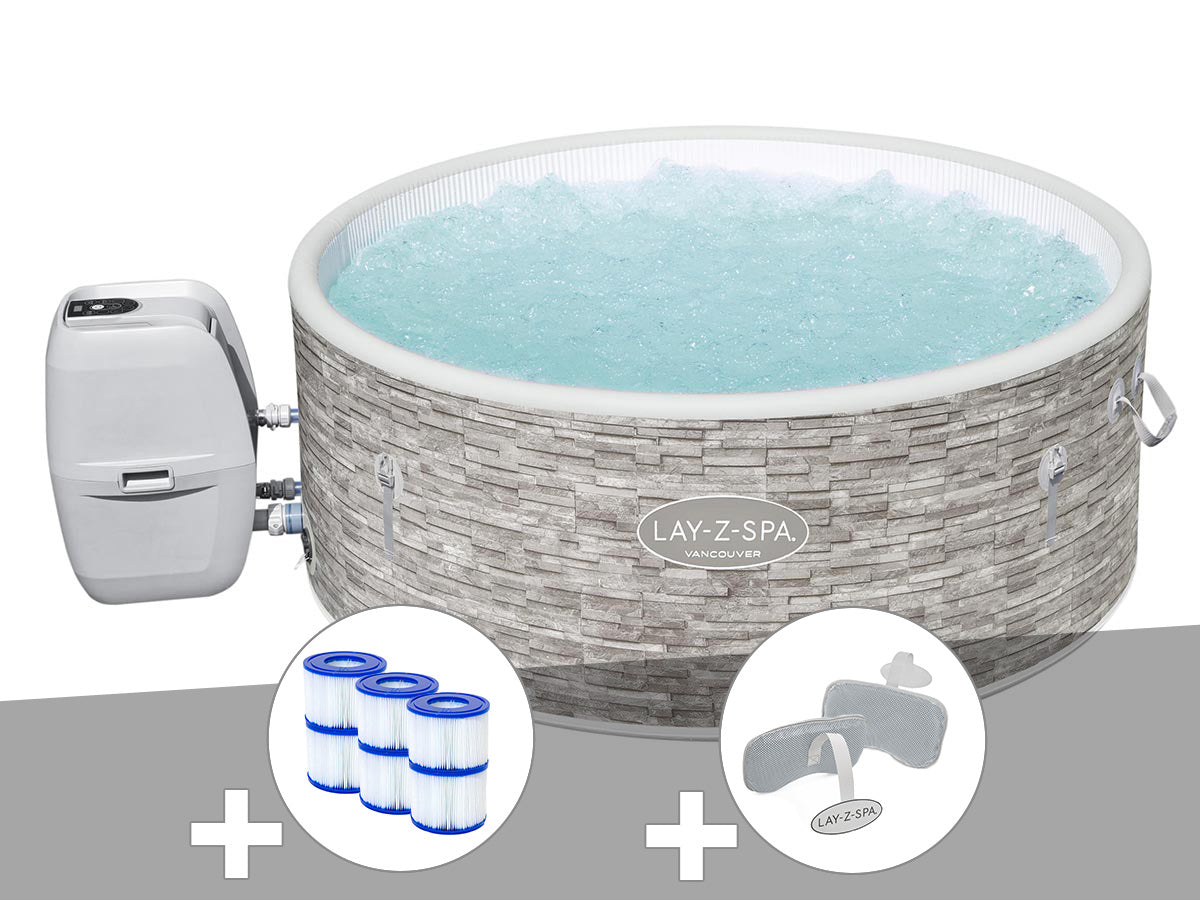 Spa gonflable Lay-Z-Spa Vancouver rond Airjet Plus 3/5 places - Bestway