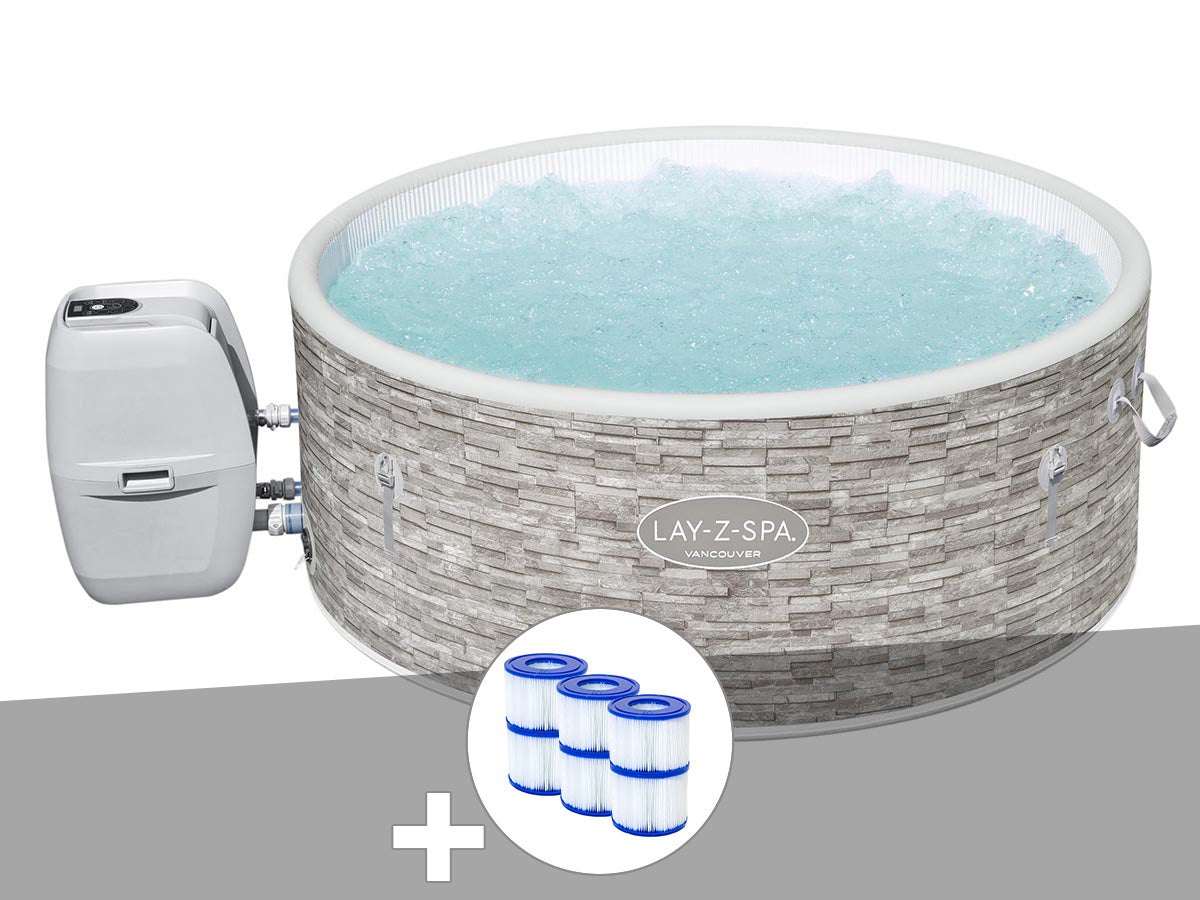 Spa gonflable Lay-Z-Spa Vancouver rond Airjet Plus 3/5 places - Bestway