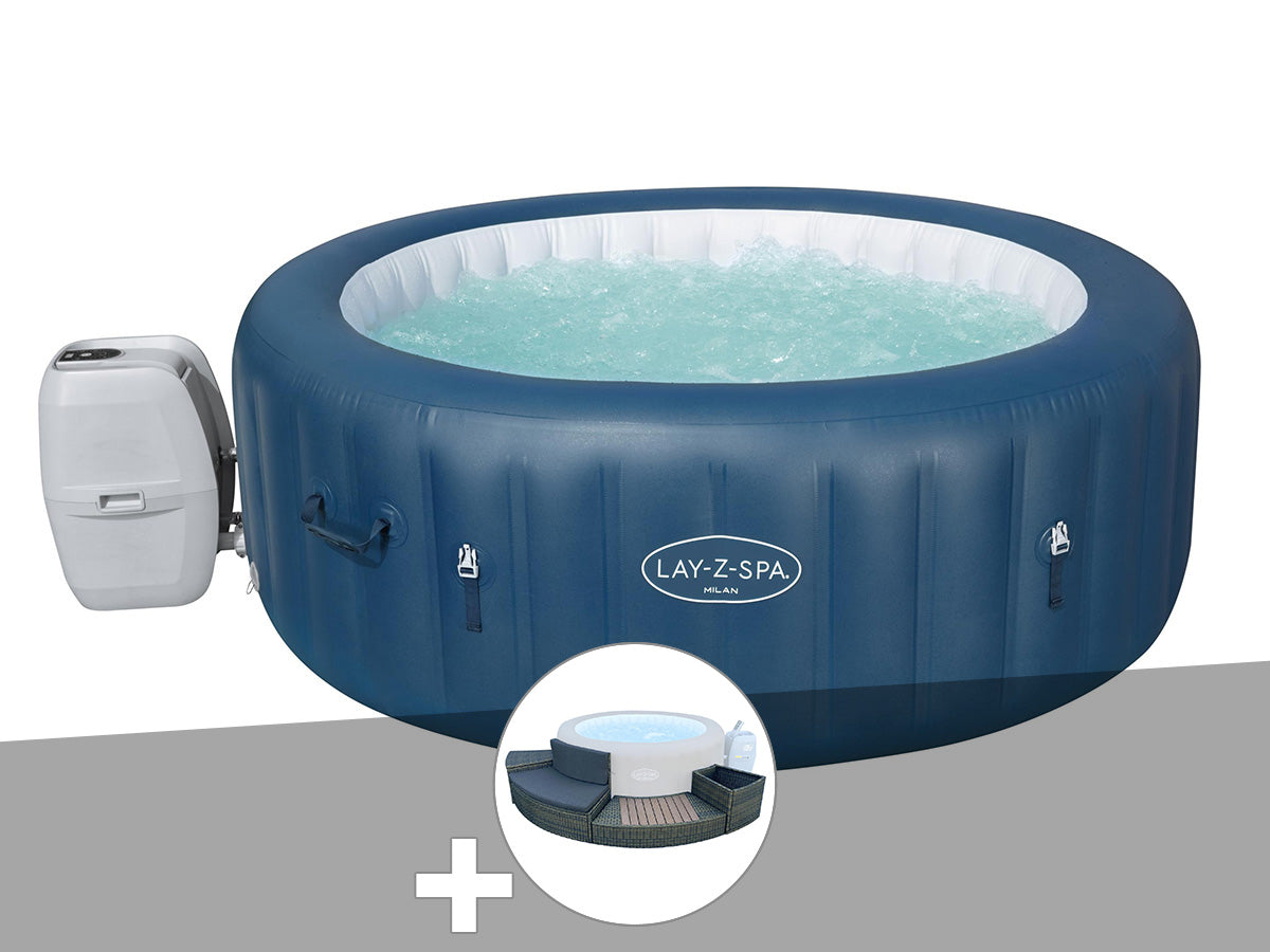 Spa gonflable Lay-Z-Spa Milan rond Airjet Plus 4/6 places - Bestway