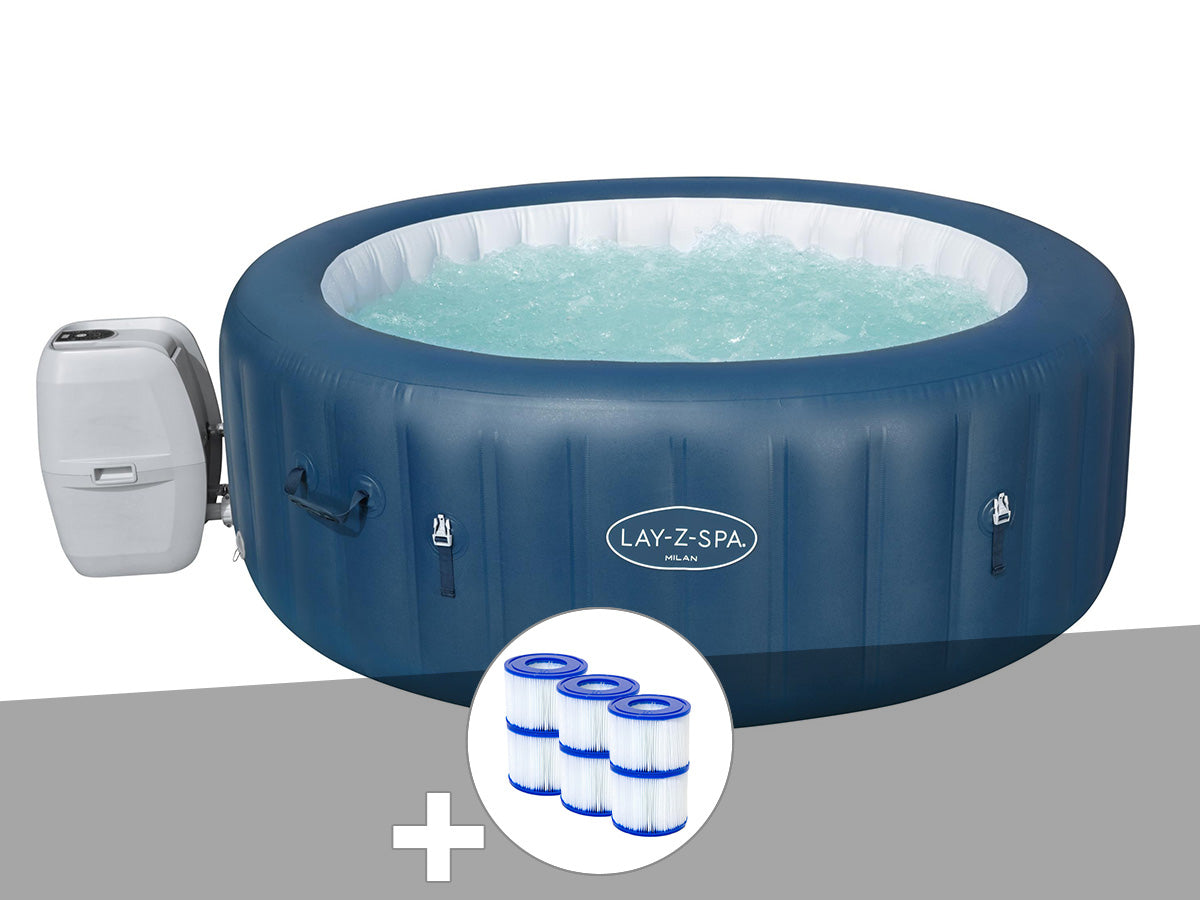 Spa gonflable Lay-Z-Spa Milan rond Airjet Plus 4/6 places - Bestway