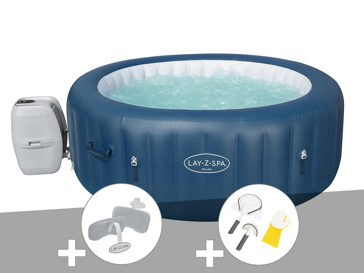 Spa gonflable Lay-Z-Spa Milan rond Airjet Plus 4/6 places - Bestway
