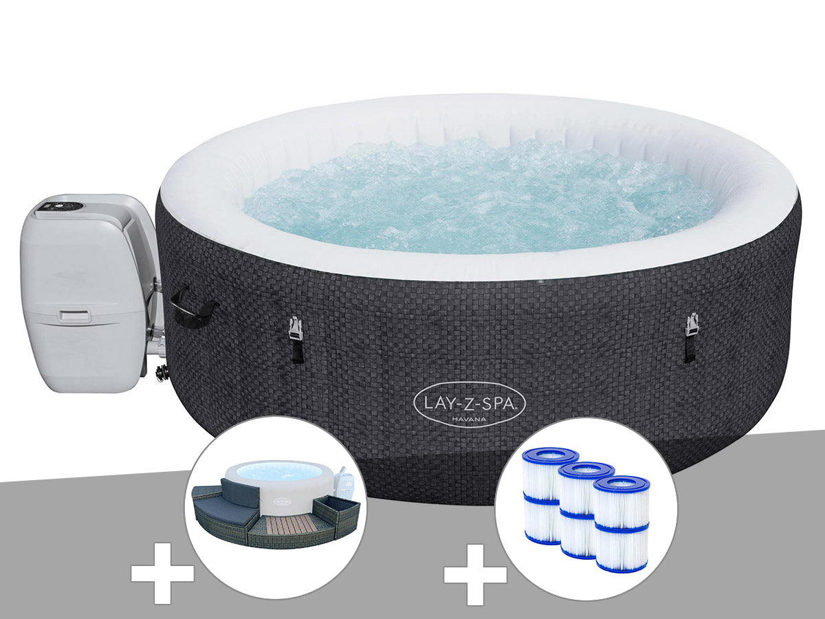 Spa gonflable Lay-Z-Spa Havana rond Airjet 2/4 places - Bestway