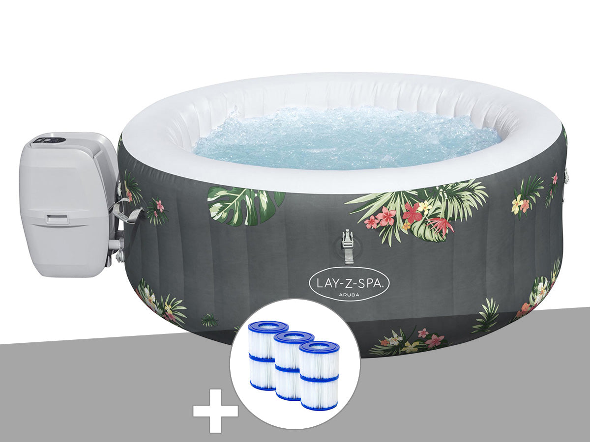 Spa gonflable Lay-Z-Spa Aruba rond Airjet 2/3 places - Bestway