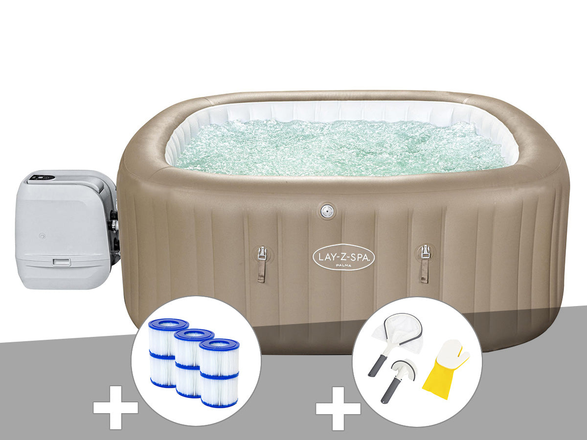 Spa gonflable Lay-Z-Spa Palma carré Hydrojet Pro 5/7 places - Bestway