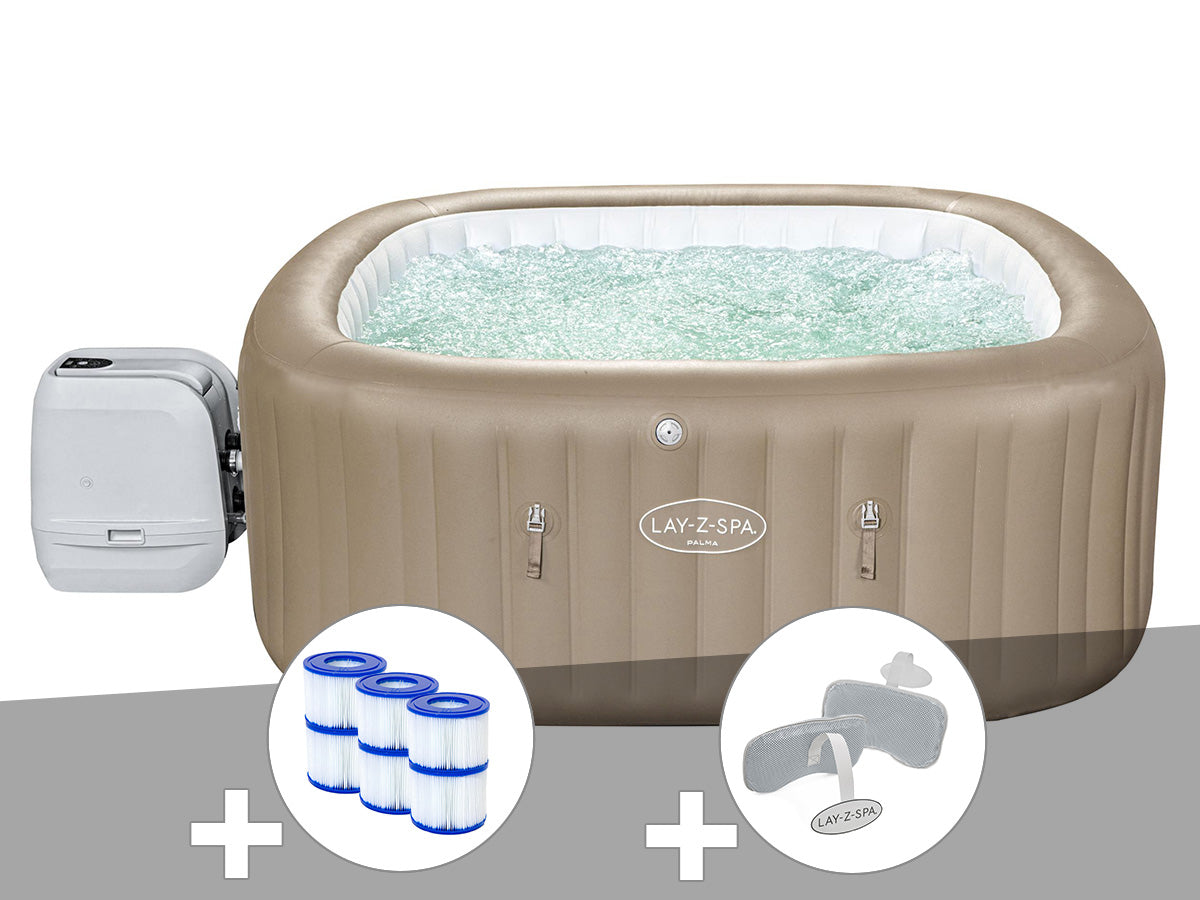 Spa gonflable Lay-Z-Spa Palma carré Hydrojet Pro 5/7 places - Bestway