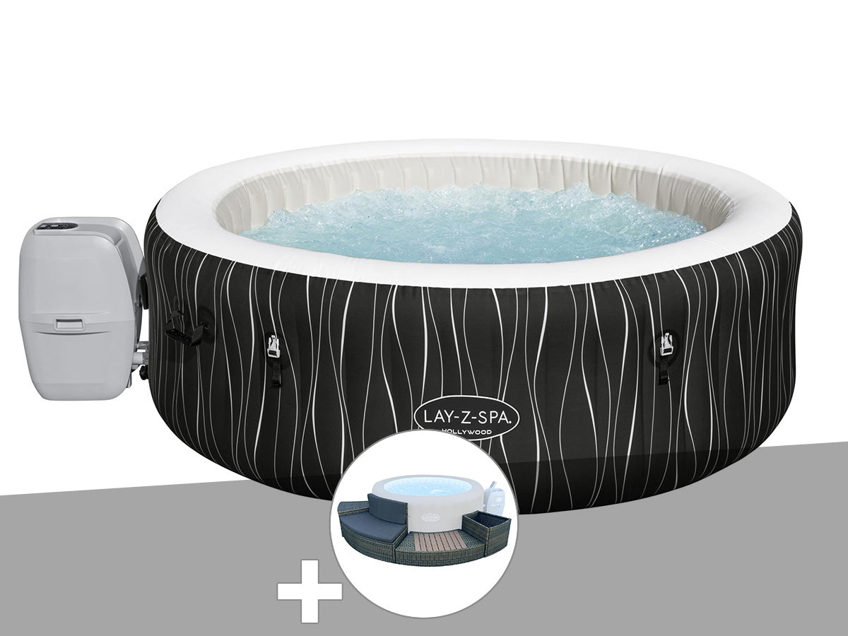 Spa gonflable Lay-Z-Spa Hollywood rond Airjet 4/6 places - Bestway