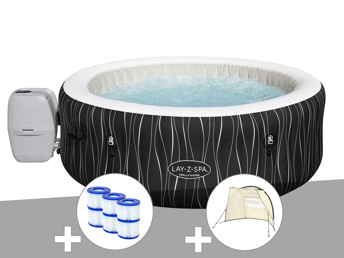 Spa gonflable Lay-Z-Spa Hollywood rond Airjet 4/6 places - Bestway