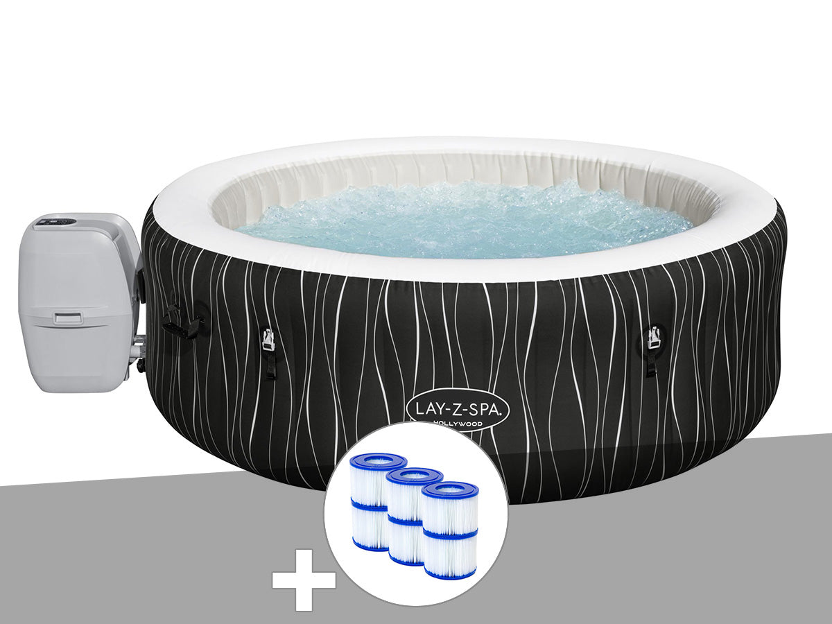 Spa gonflable Lay-Z-Spa Hollywood rond Airjet 4/6 places - Bestway
