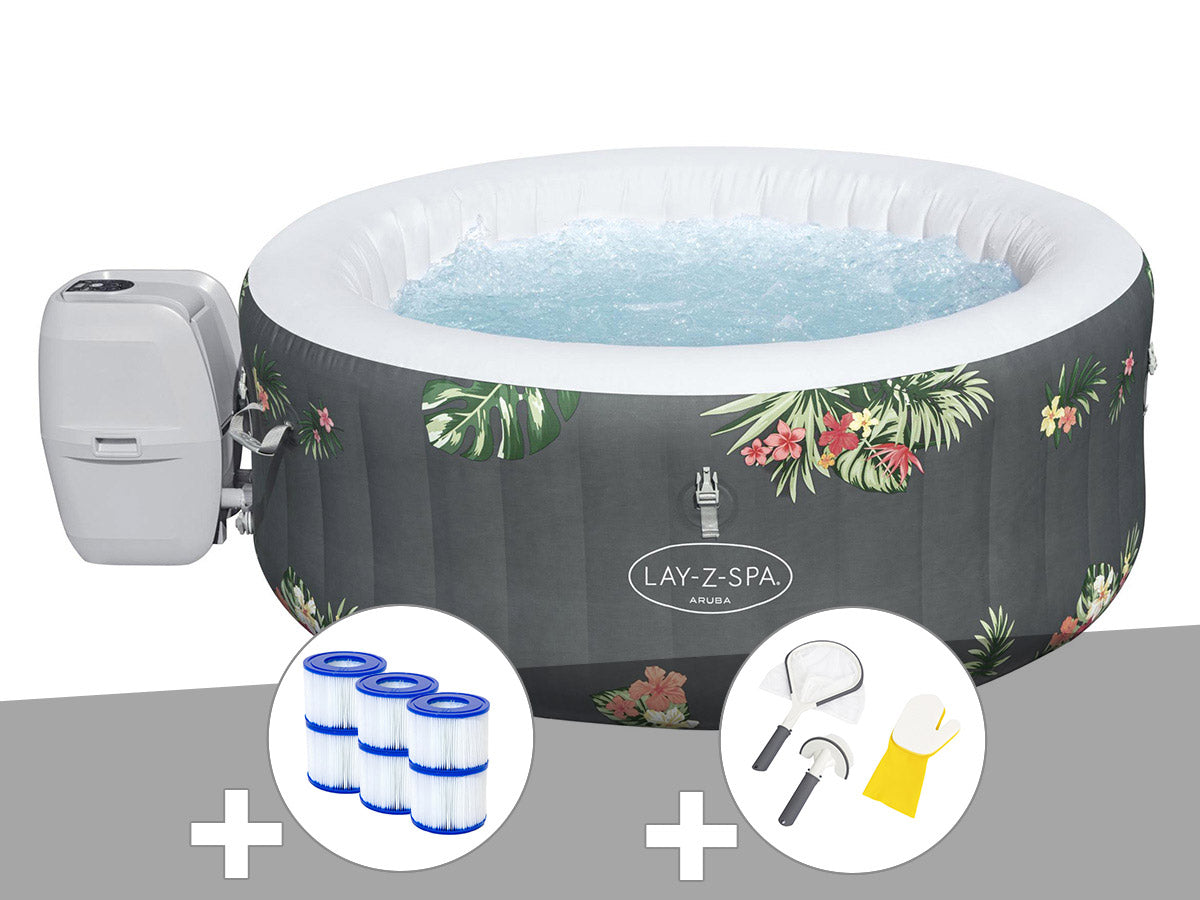 Spa gonflable Lay-Z-Spa Aruba rond Airjet 2/3 places - Bestway