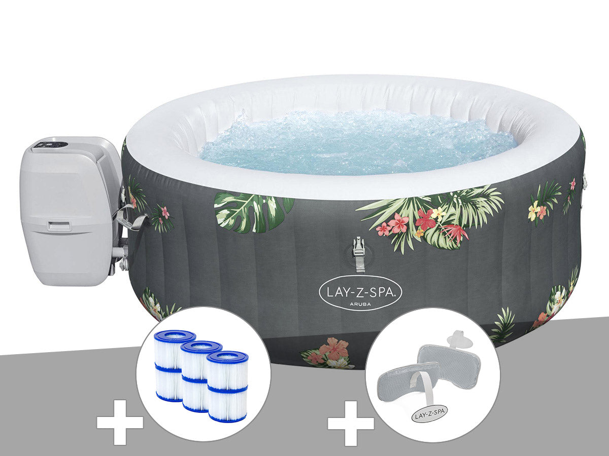 Spa gonflable Lay-Z-Spa Aruba rond Airjet 2/3 places - Bestway