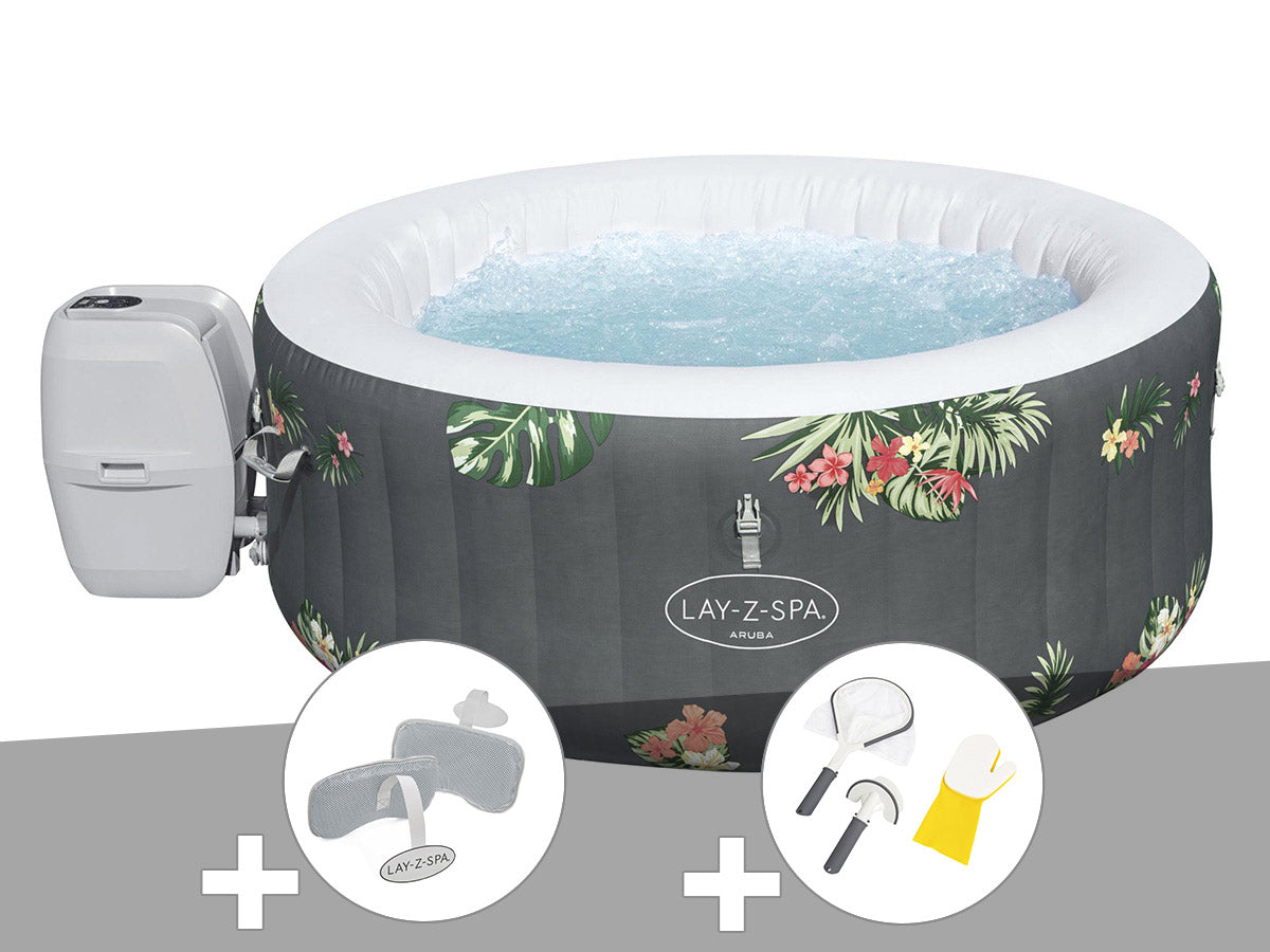 Spa gonflable Lay-Z-Spa Aruba rond Airjet 2/3 places - Bestway