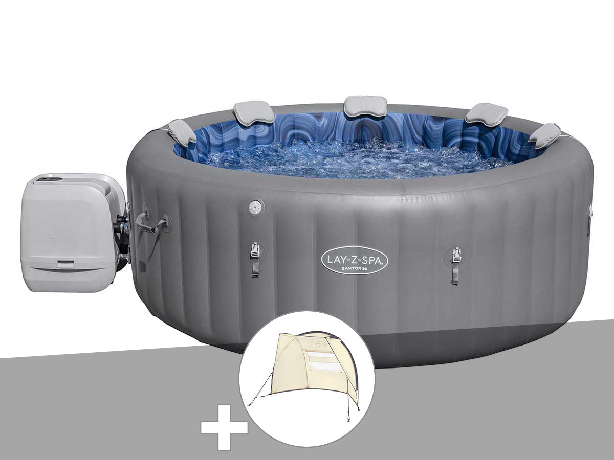 Spa gonflable Lay-Z-Spa Santorini rond HydroJet Pro 5/7 places - Bestway