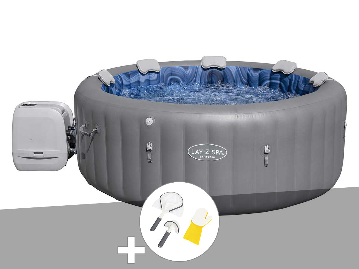 Spa gonflable Lay-Z-Spa Santorini rond HydroJet Pro 5/7 places - Bestway