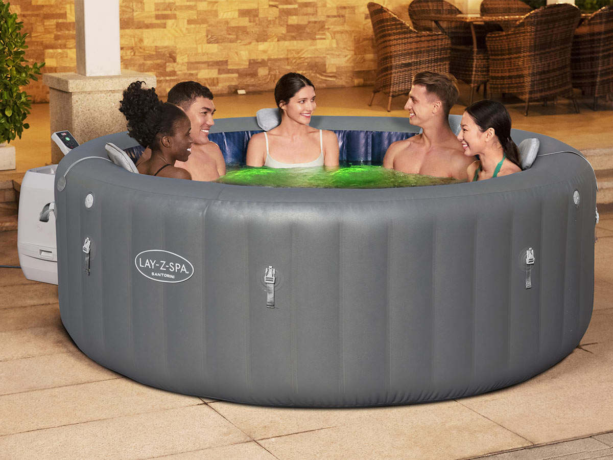 Spa gonflable Lay-Z-Spa Santorini rond HydroJet Pro 5/7 places - Bestway