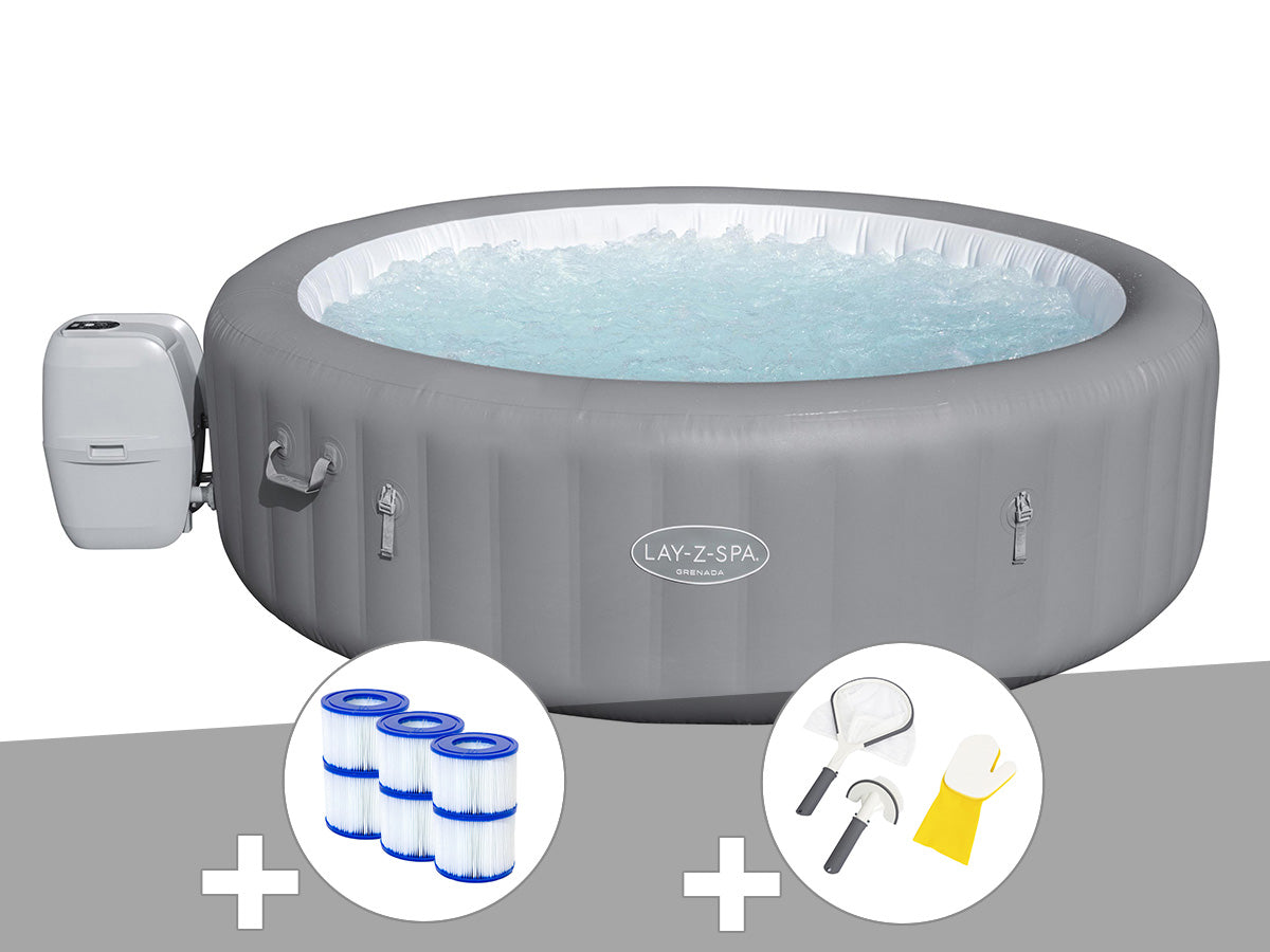 Spa gonflable Lay-Z-Spa Grenada rond Airjet 6/8 places - Bestway