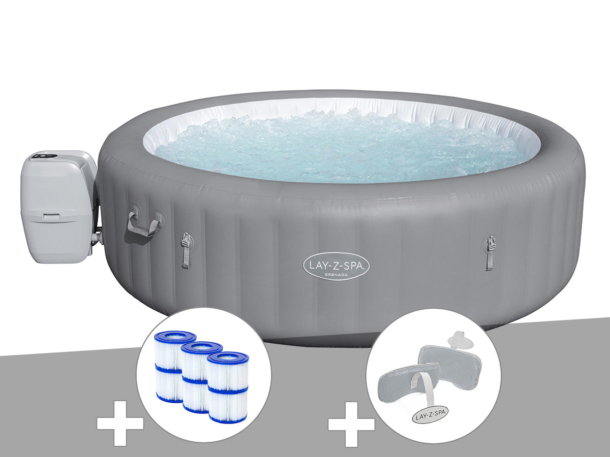 Spa gonflable Lay-Z-Spa Grenada rond Airjet 6/8 places - Bestway