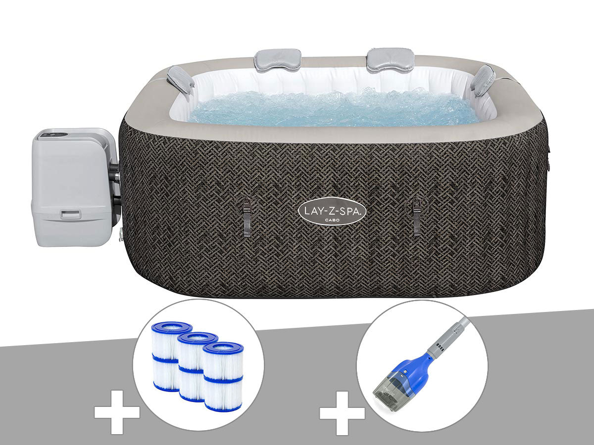 Spa gonflable Lay-Z-Spa Cabo carré Hydrojet 4/6 places - Bestway