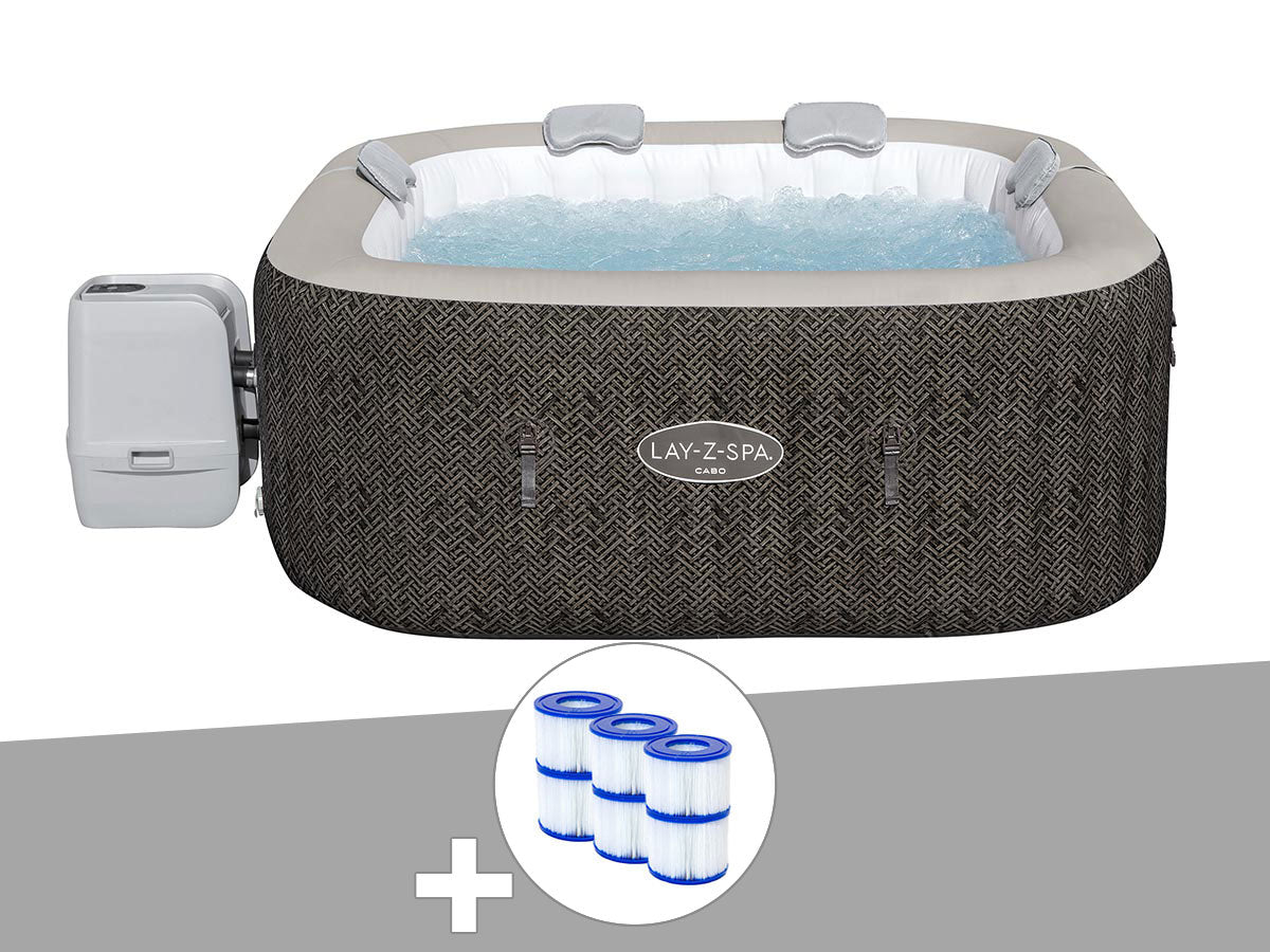 Spa gonflable Lay-Z-Spa Cabo carré Hydrojet 4/6 places - Bestway