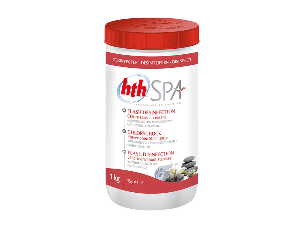 Chlore choc sans stabilisant Flash Désinfection pour spa 1 kg - HTH
