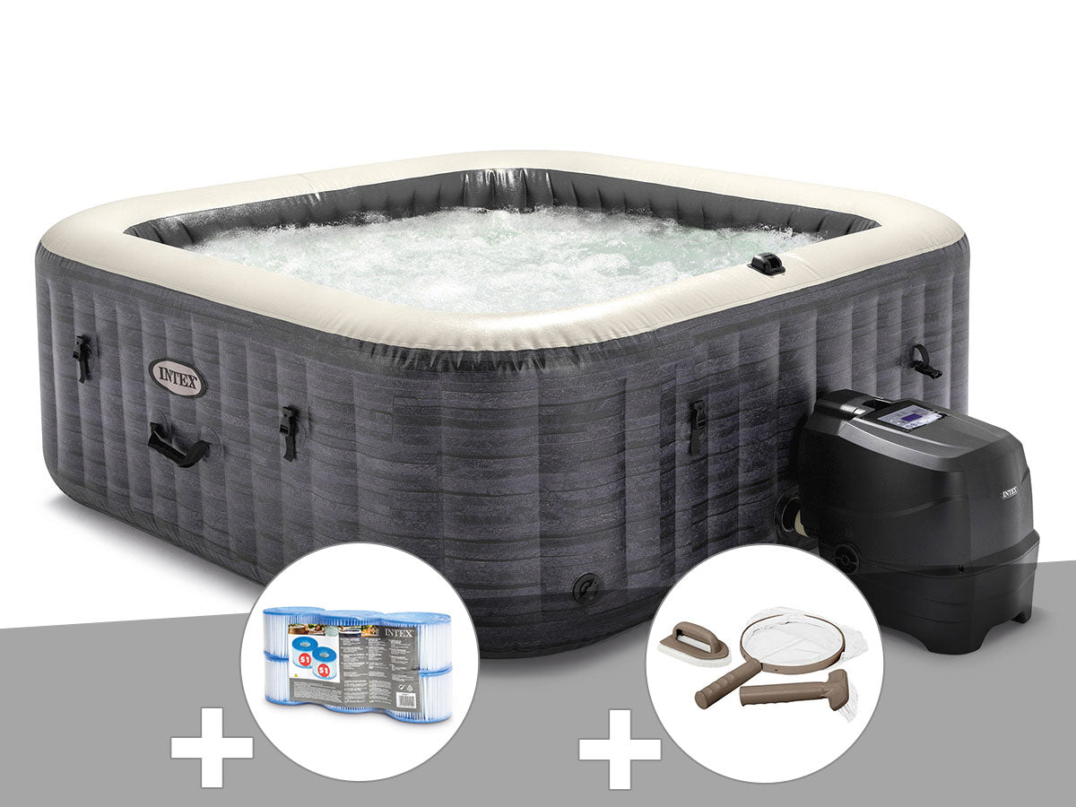 Spa gonflable PureSpa Ardoise carré Bulles 4 places - Intex