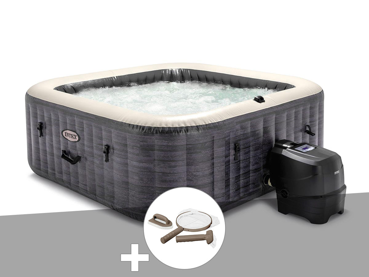 Spa gonflable PureSpa Ardoise carré Bulles 4 places - Intex