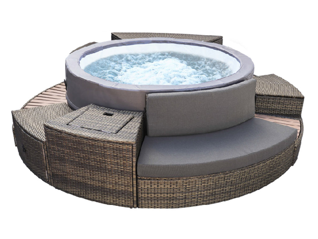 Spa portable semi-rigide Vita Premium rond Bulles 4-6 places avec mobilier - Netspa