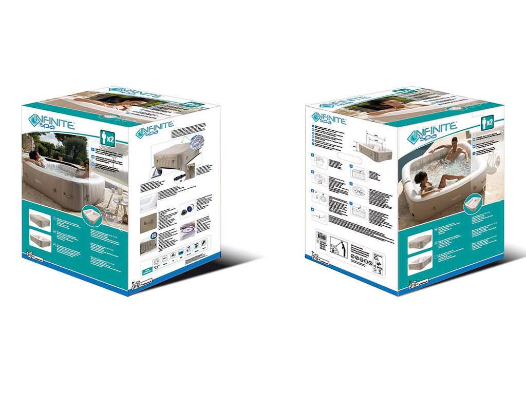 Spa gonflable Elite carré Bulles 2 places + Accessoires offerts - Infinite Spa
