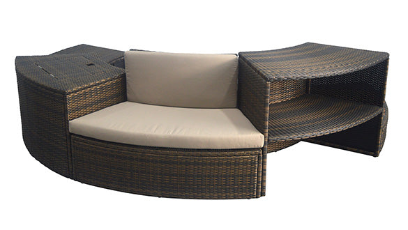 Spa portable semi-rigide Vita rond Bulles 4 places avec mobilier - Netspa