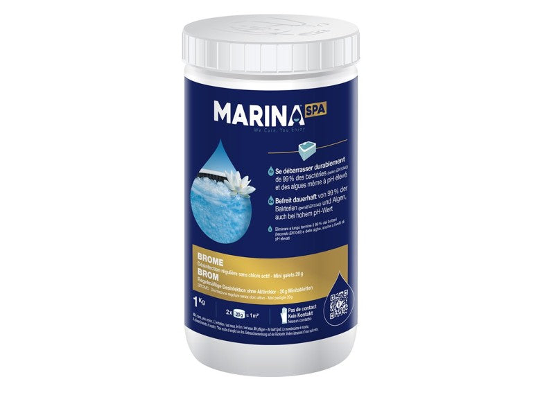 Brome en galets pour spa 1 kg - Marina Spa