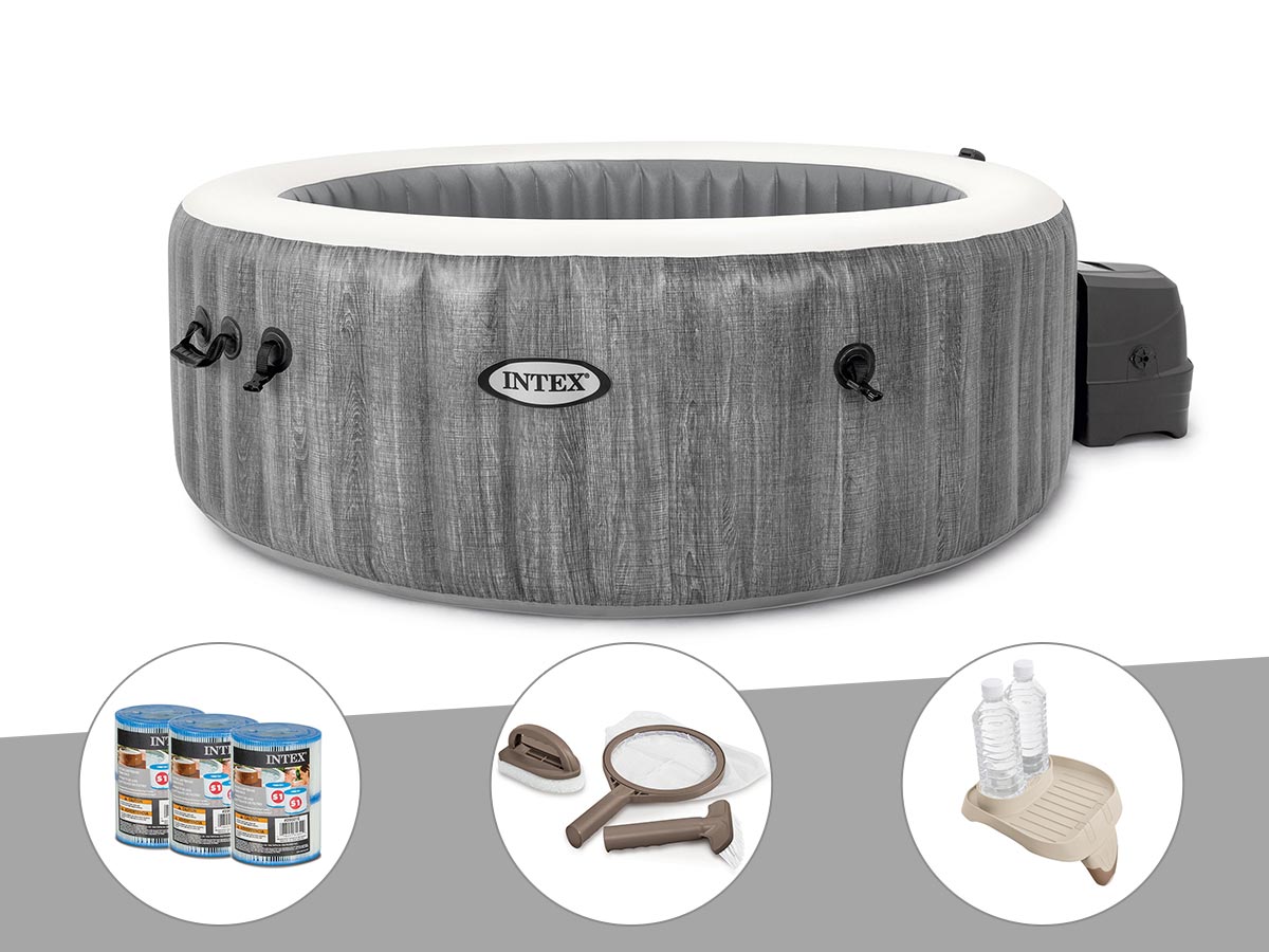 Spa gonflable PureSpa Baltik rond Bulles 4 places - Intex