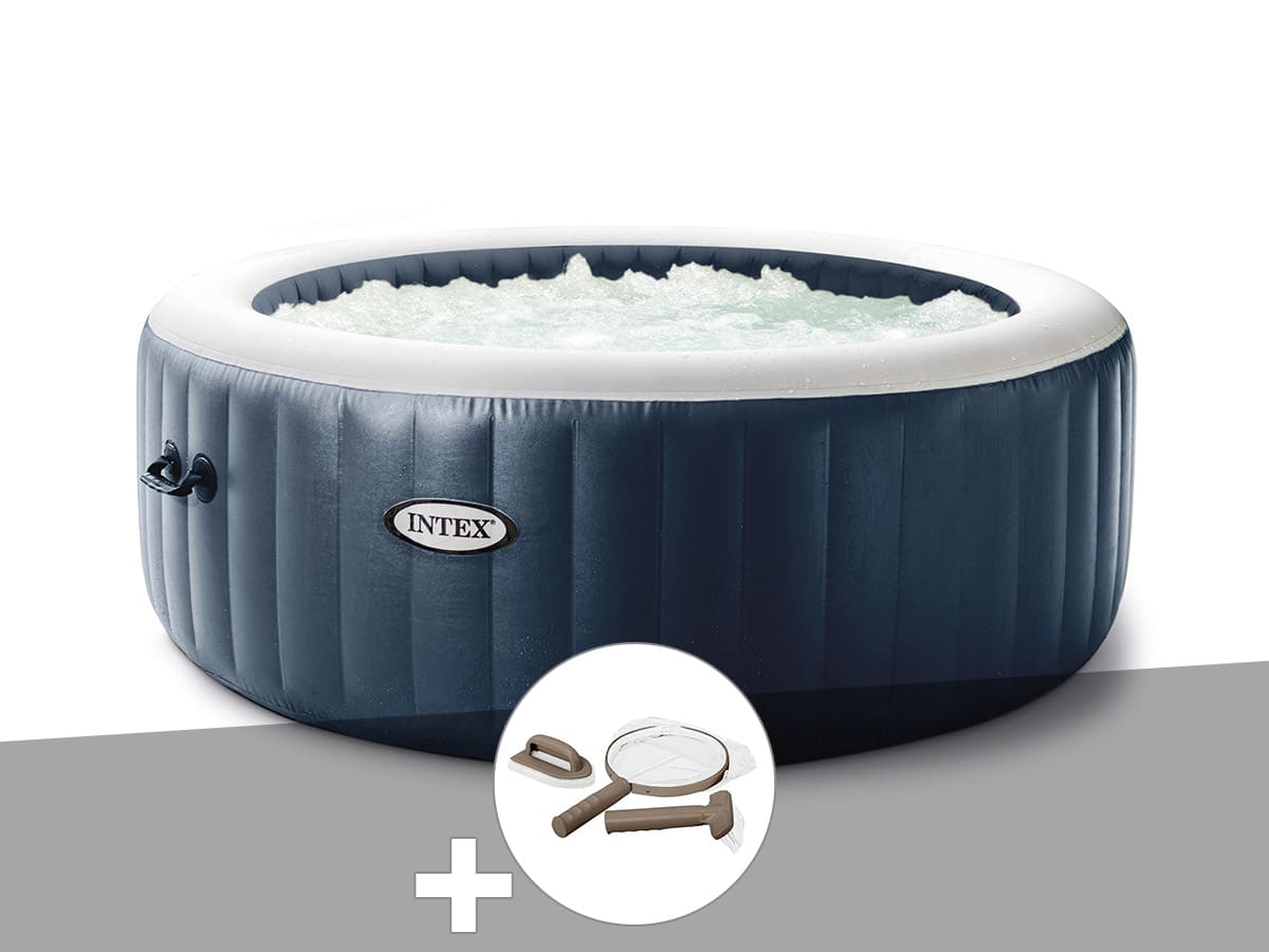 Spa gonflable PureSpa Blue Navy rond Bulles 4 places - Intex