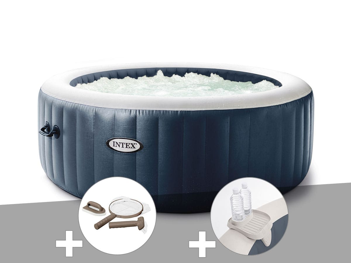 Spa gonflable PureSpa Blue Navy rond Bulles 4 places - Intex